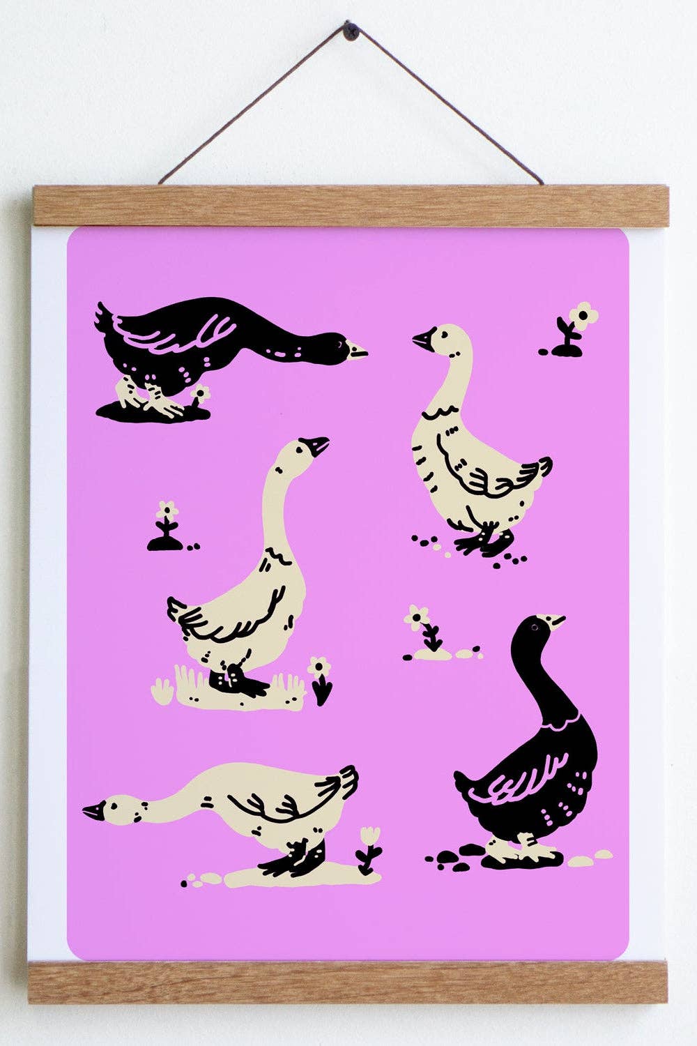 Goose Morning Print: Purple Highlighter Small - 8" x 10"