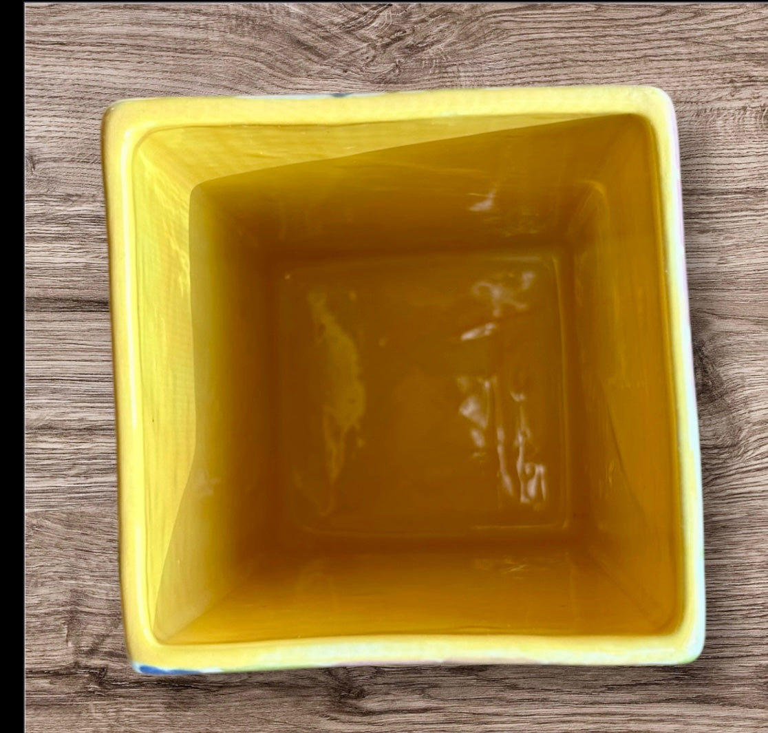 Square floral vase