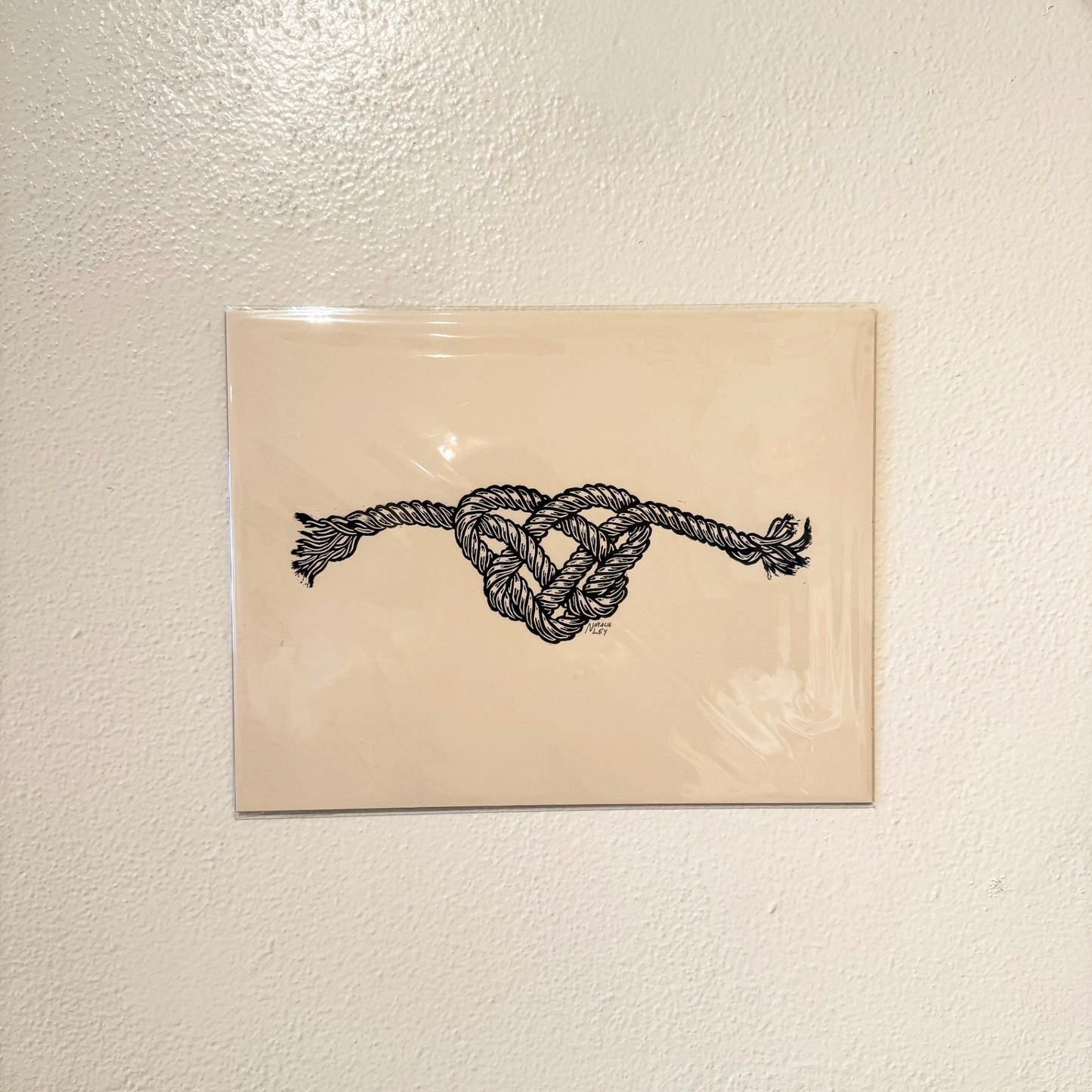 "Love Knot" 8.5 x 11 Black Ink on Cream