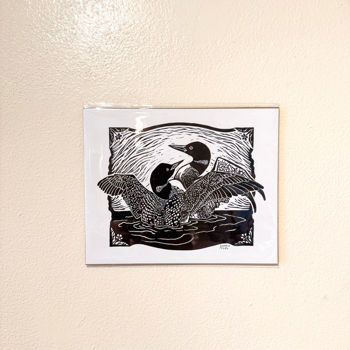 "Loons" 8 x 10 Black on White