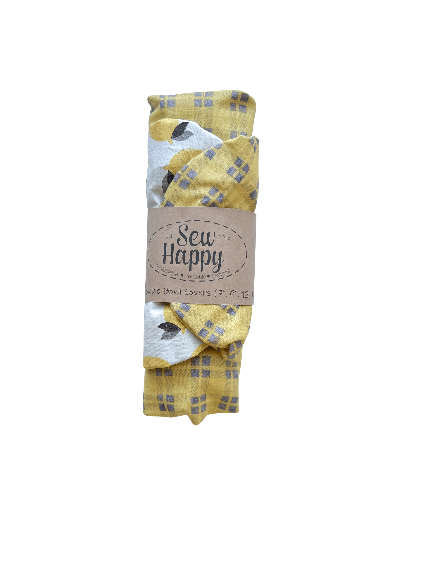 Set of 3 Reusable Bowl Covers - Lemon