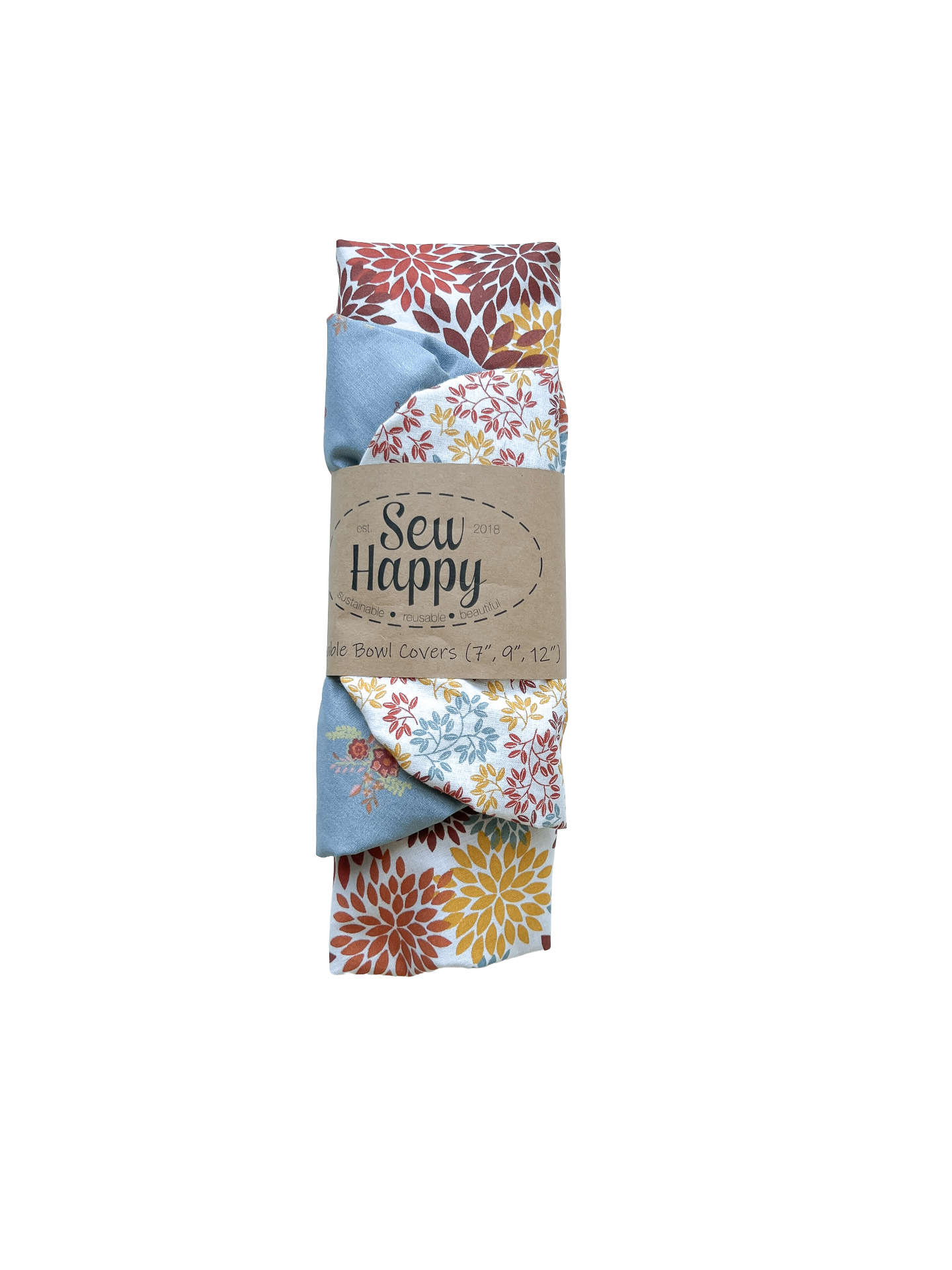 Set of 3 Reusable Bowl Covers - Autumn Florals