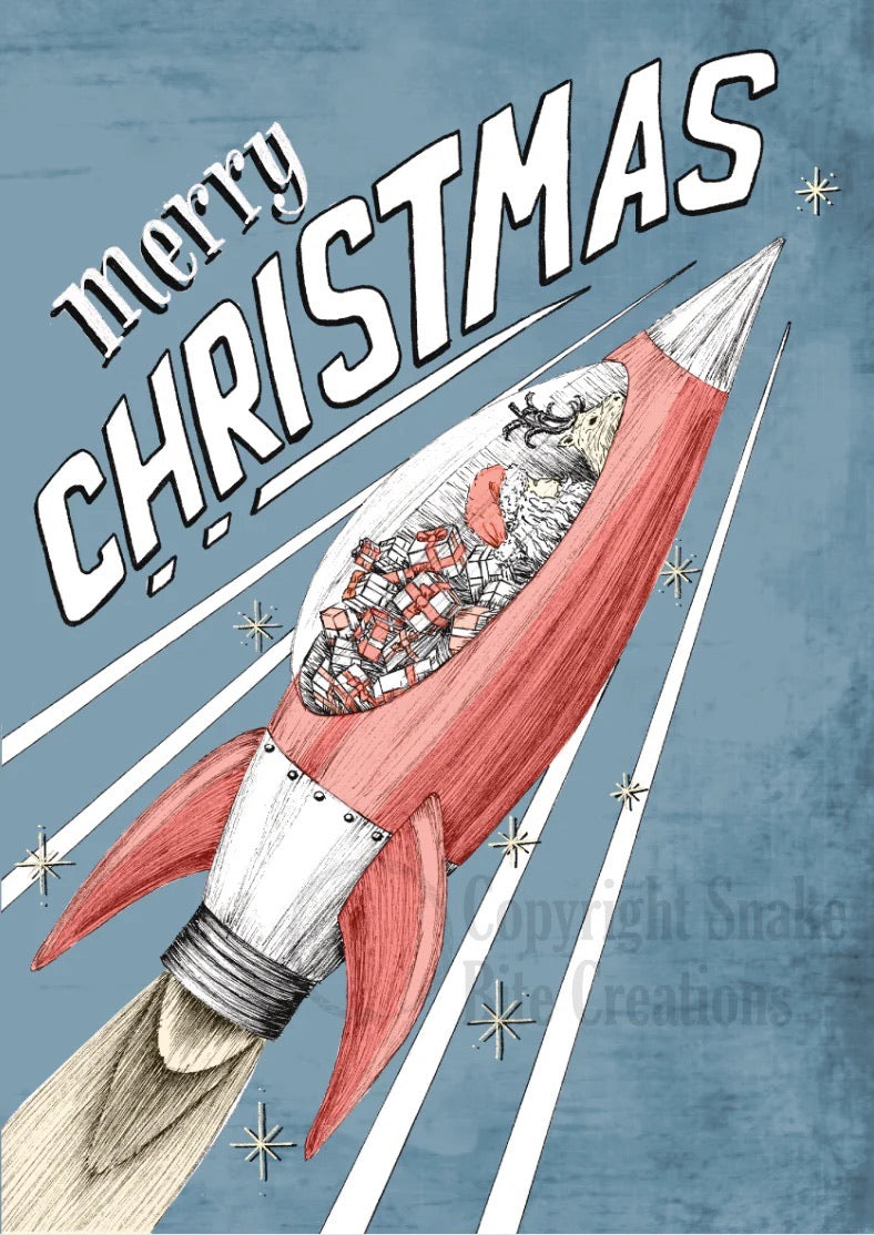 Spaceage Rocket Card