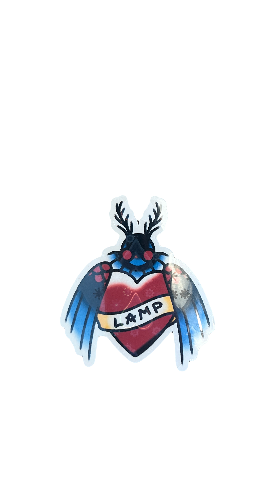 Mothman Heart Lamp Sticker