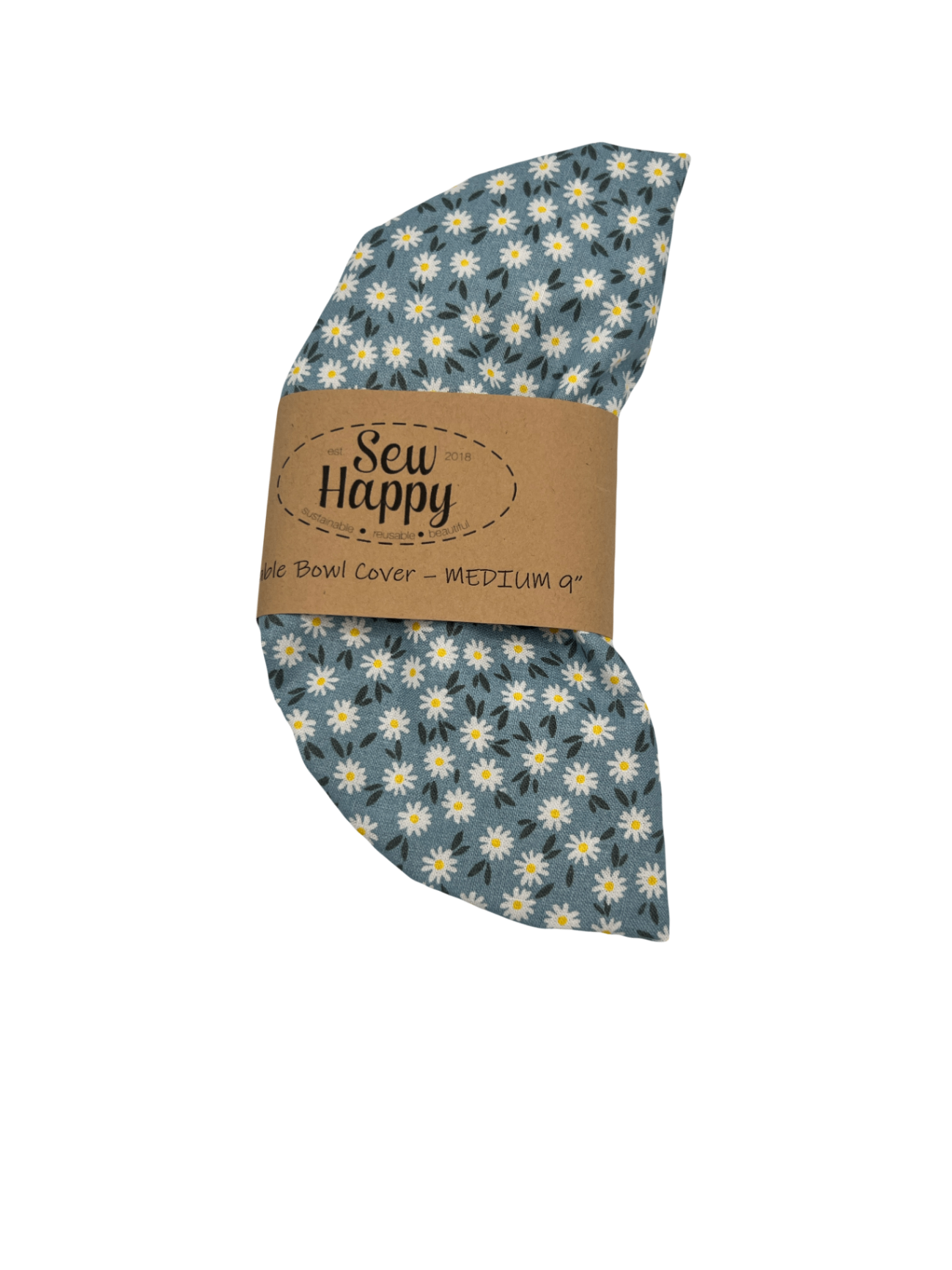 Reusable Bowl Cover - Medium 9" - Blue Daisy
