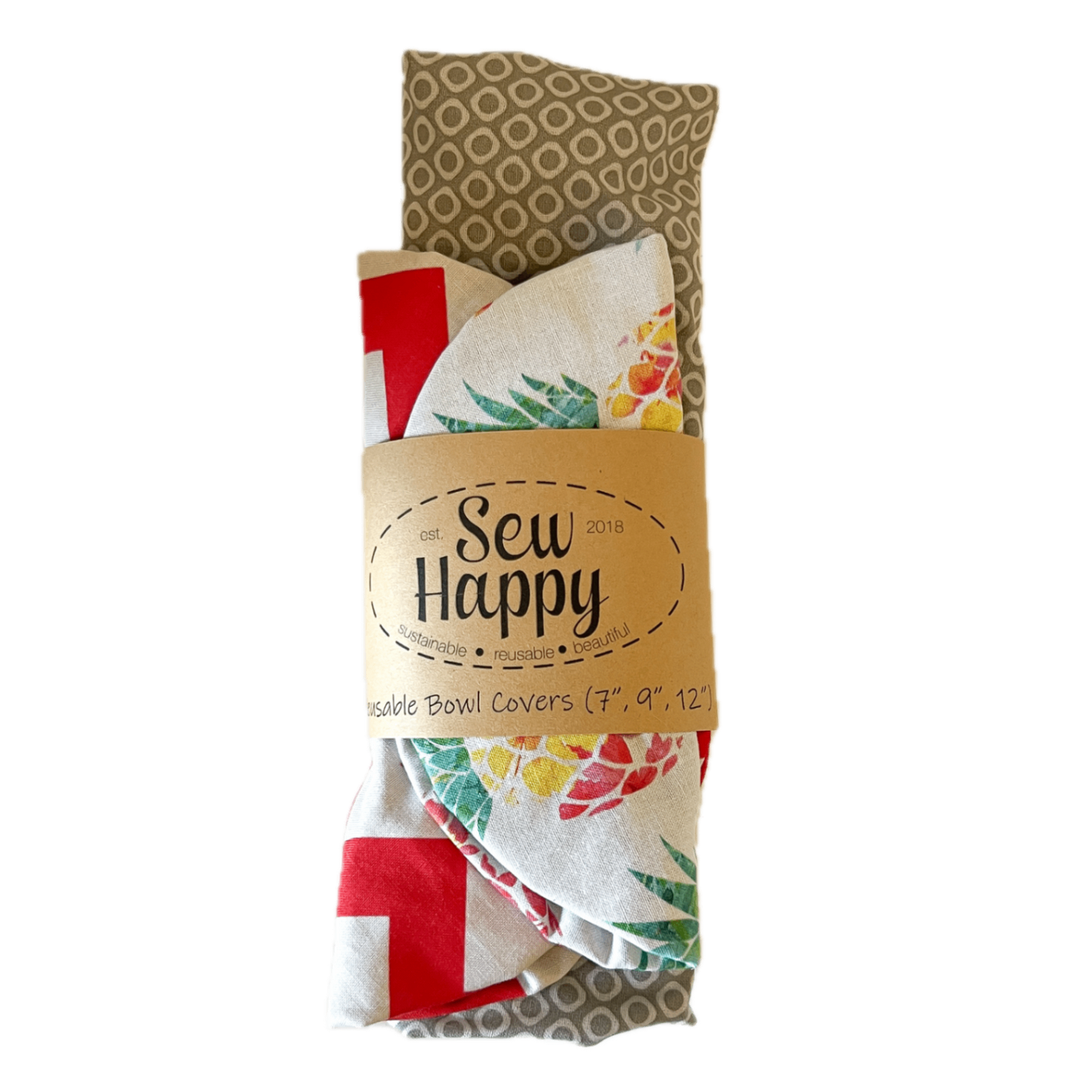 Reusable Bowl Covers (7'', 9'', 12'') - Pineapple