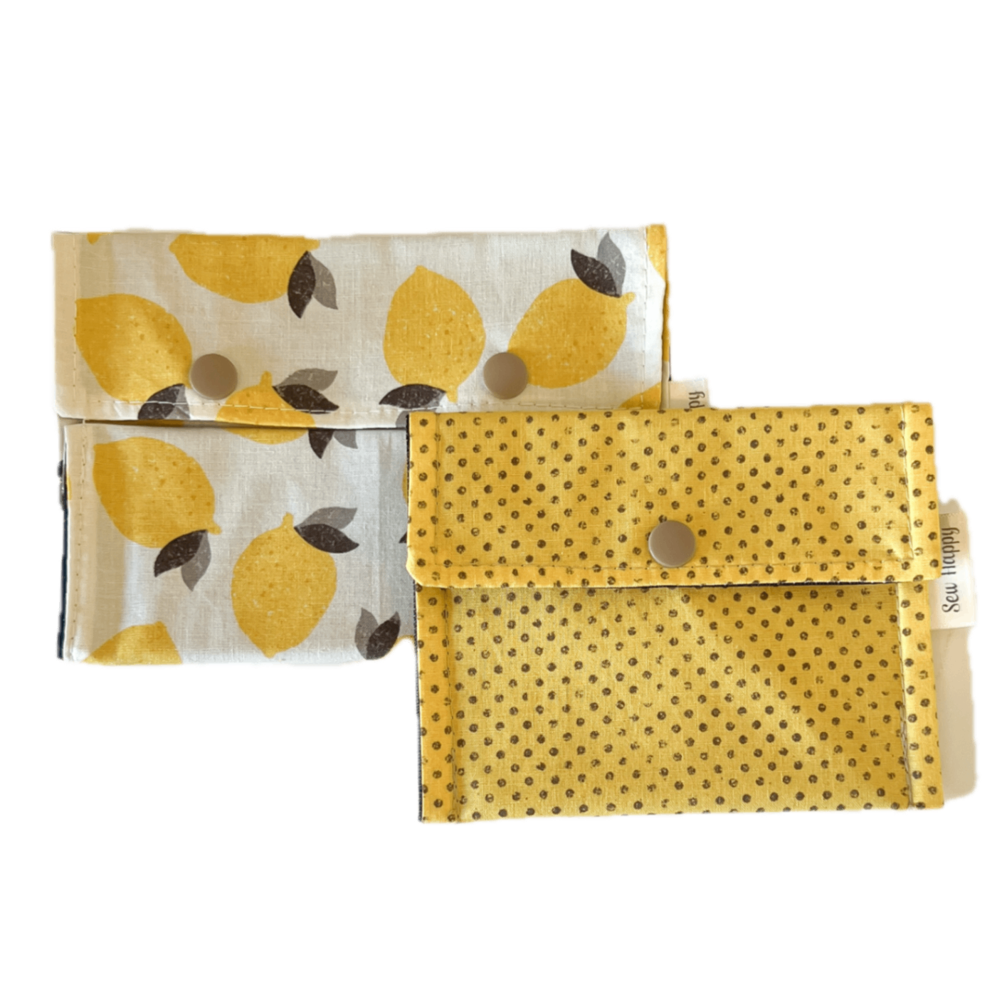 Reusable Snack & Sandwich Bags - Lemons & Polka Dots