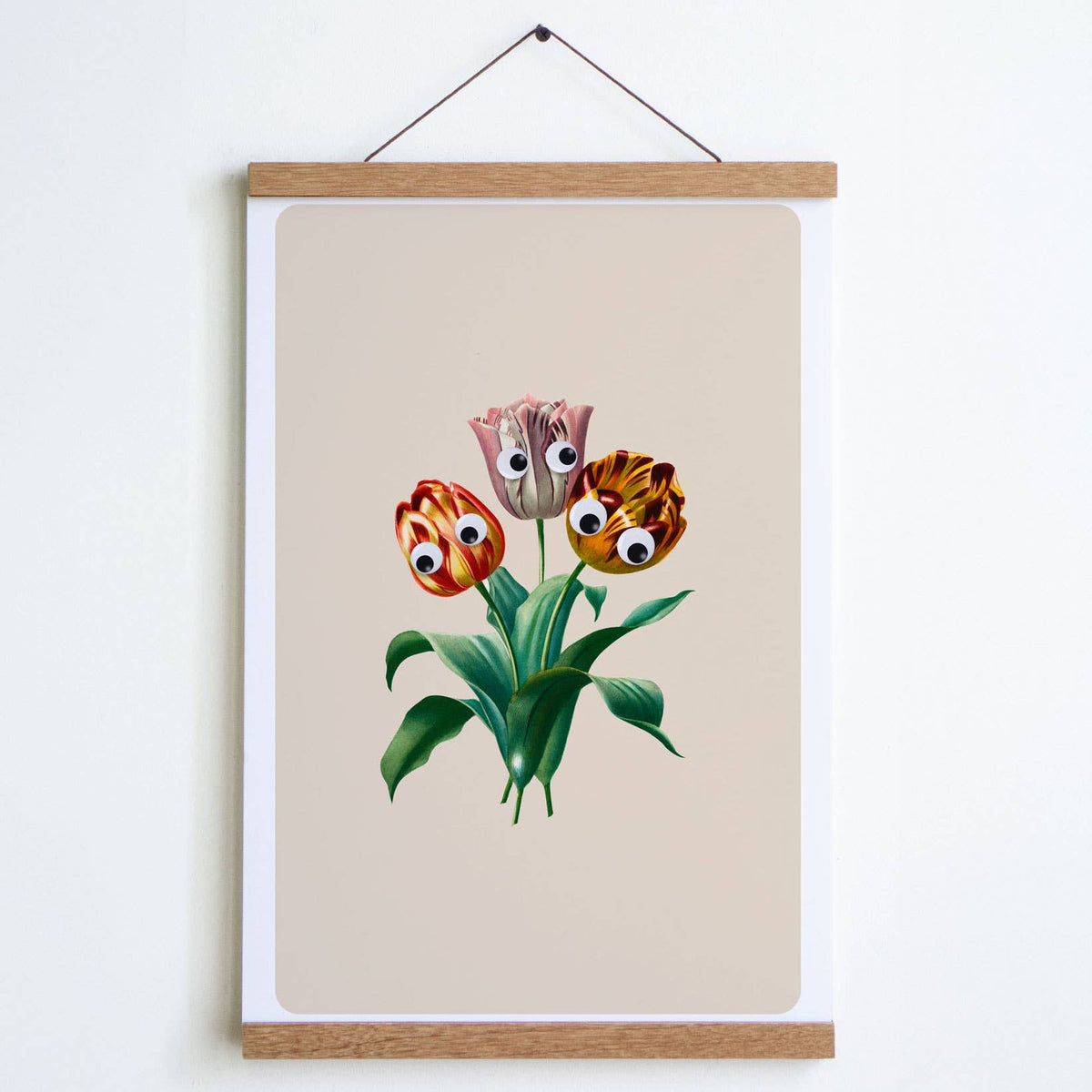 Googly Tulips Print: Sand Small - 8" x 10"