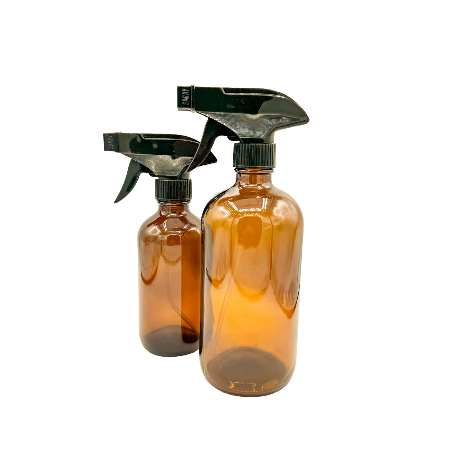Amber Glass Bottle with Black Trigger Spray