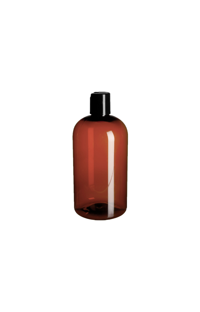 Amber Plastic Bottle with Squeeze Cap - Squat