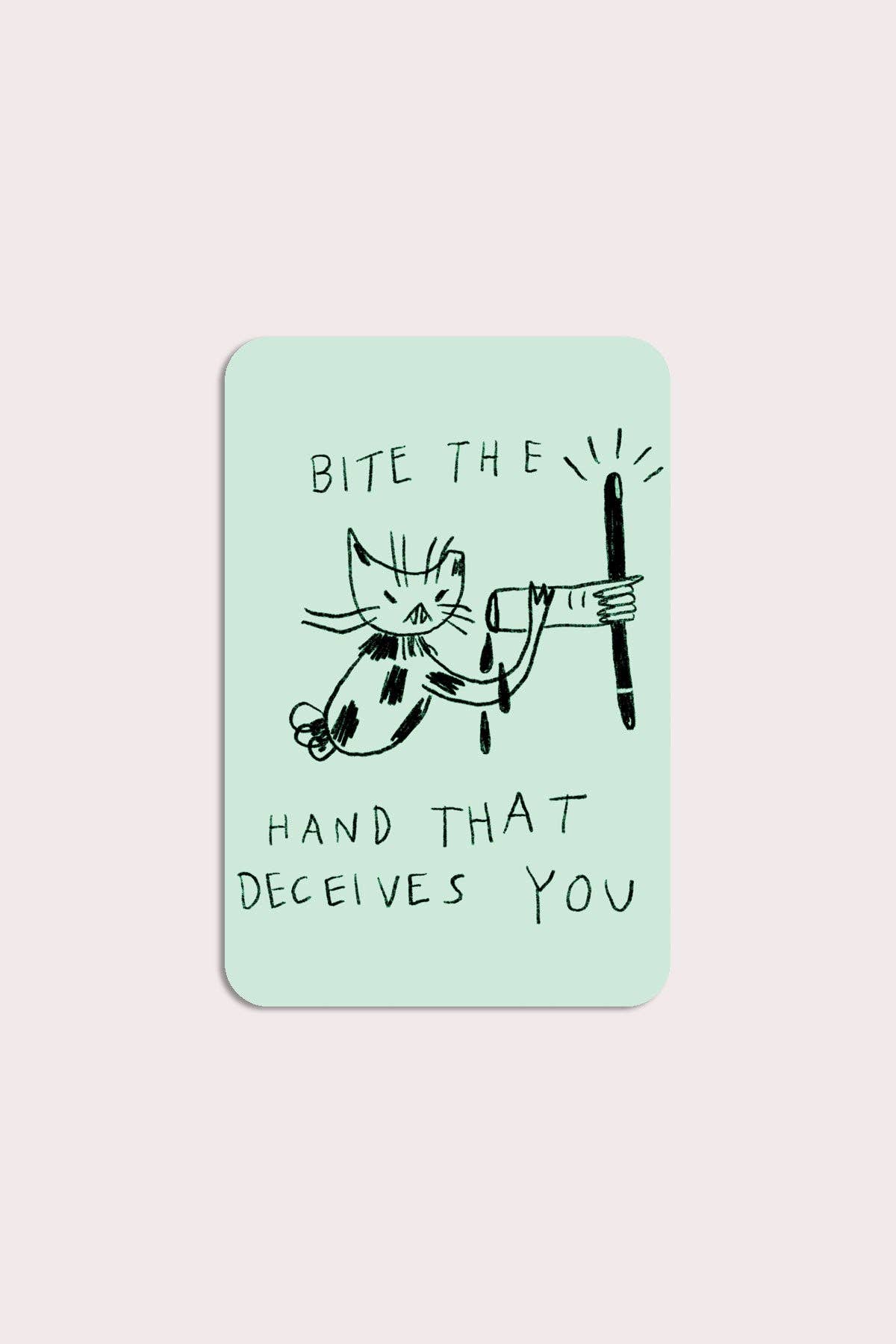 Bite the Hand Sticker | Waterproof Vinyl Sticker