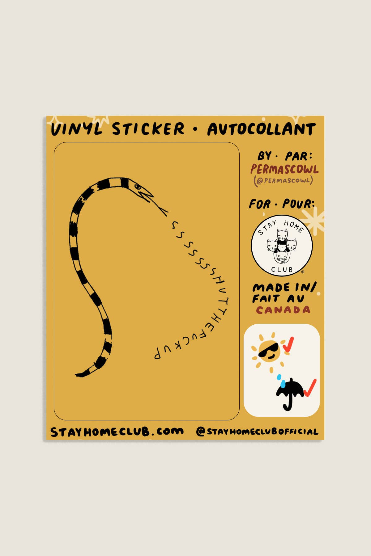 STFU Snake Sticker | Waterproof Vinyl Sticker