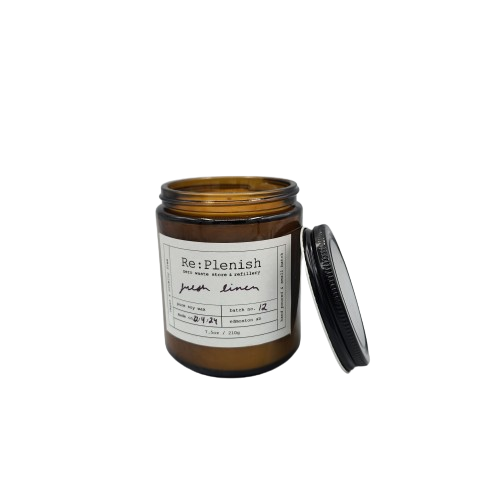 Fresh Linen Soy Wax Amber Candle