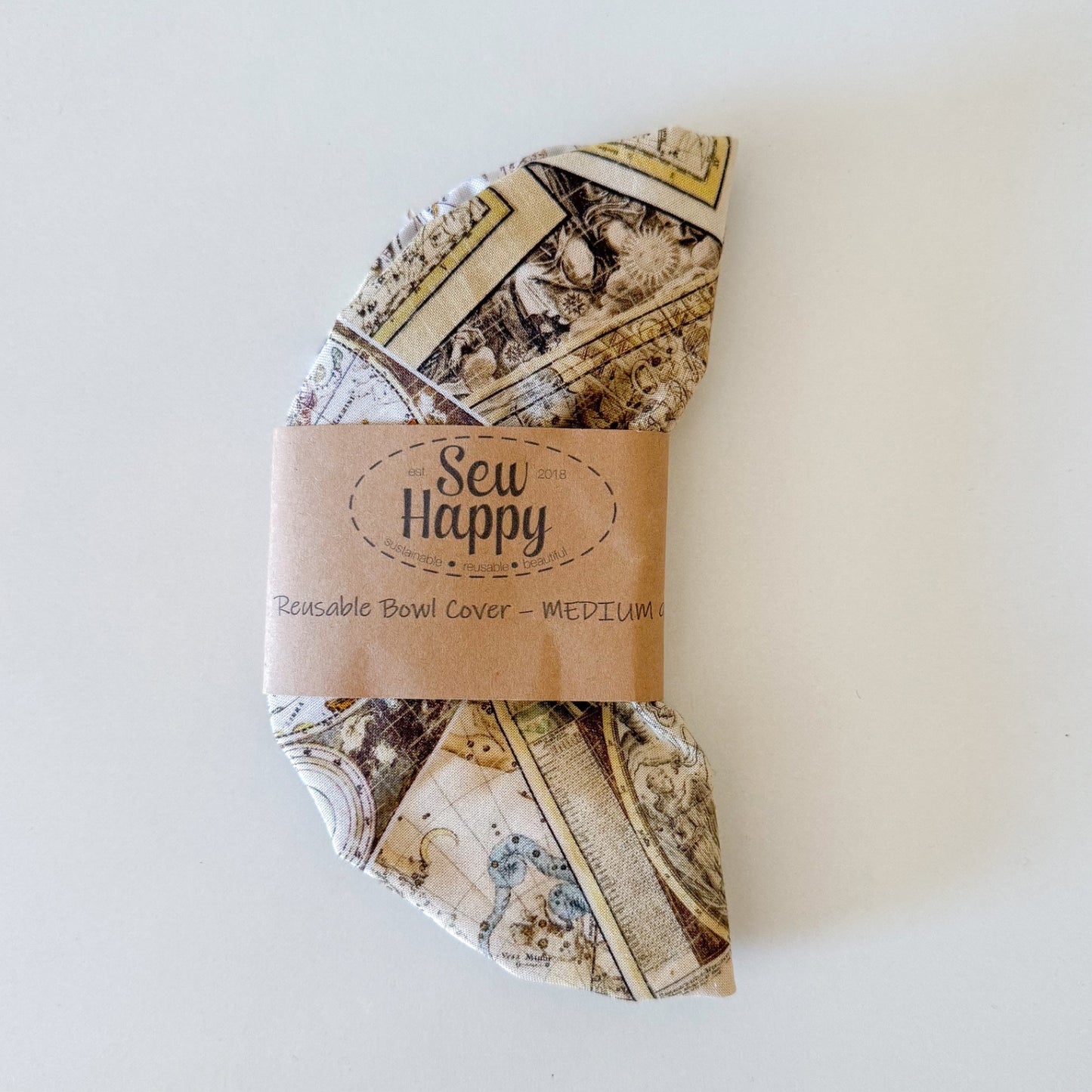 Medium Reusable Bowl Cover - Maps