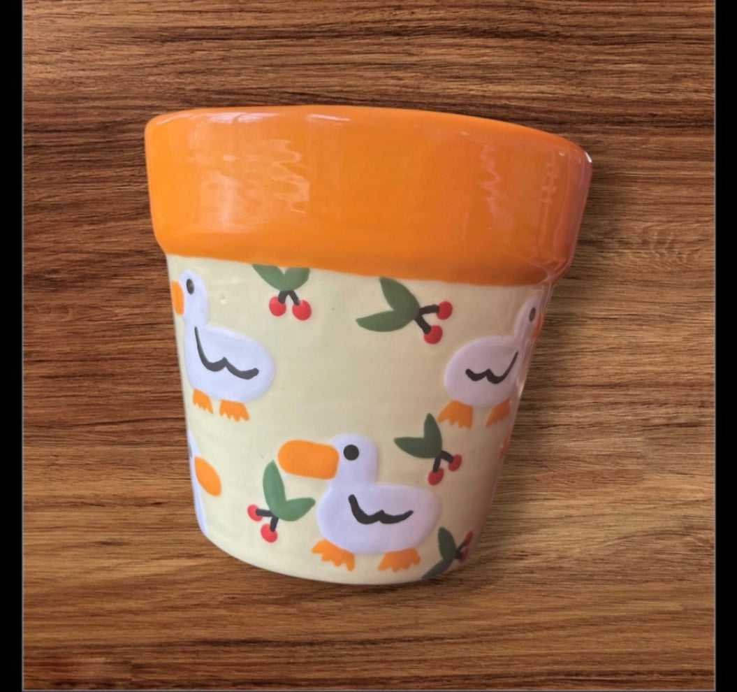Duck flower pot