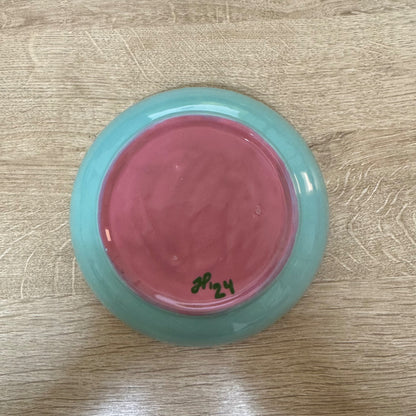 Turquoise floral dish