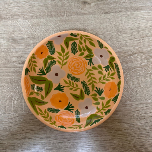 Orange floral dish