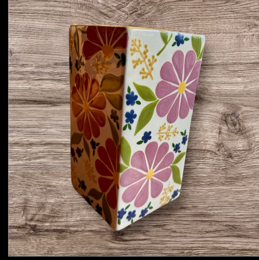 Square floral vase