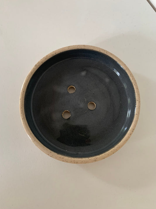 Black and Speckled Soap Dish