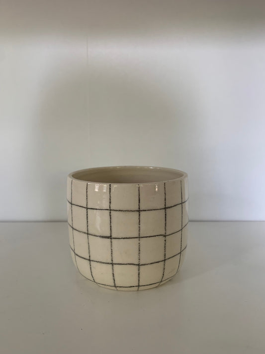 Black and White Grid Tumbler