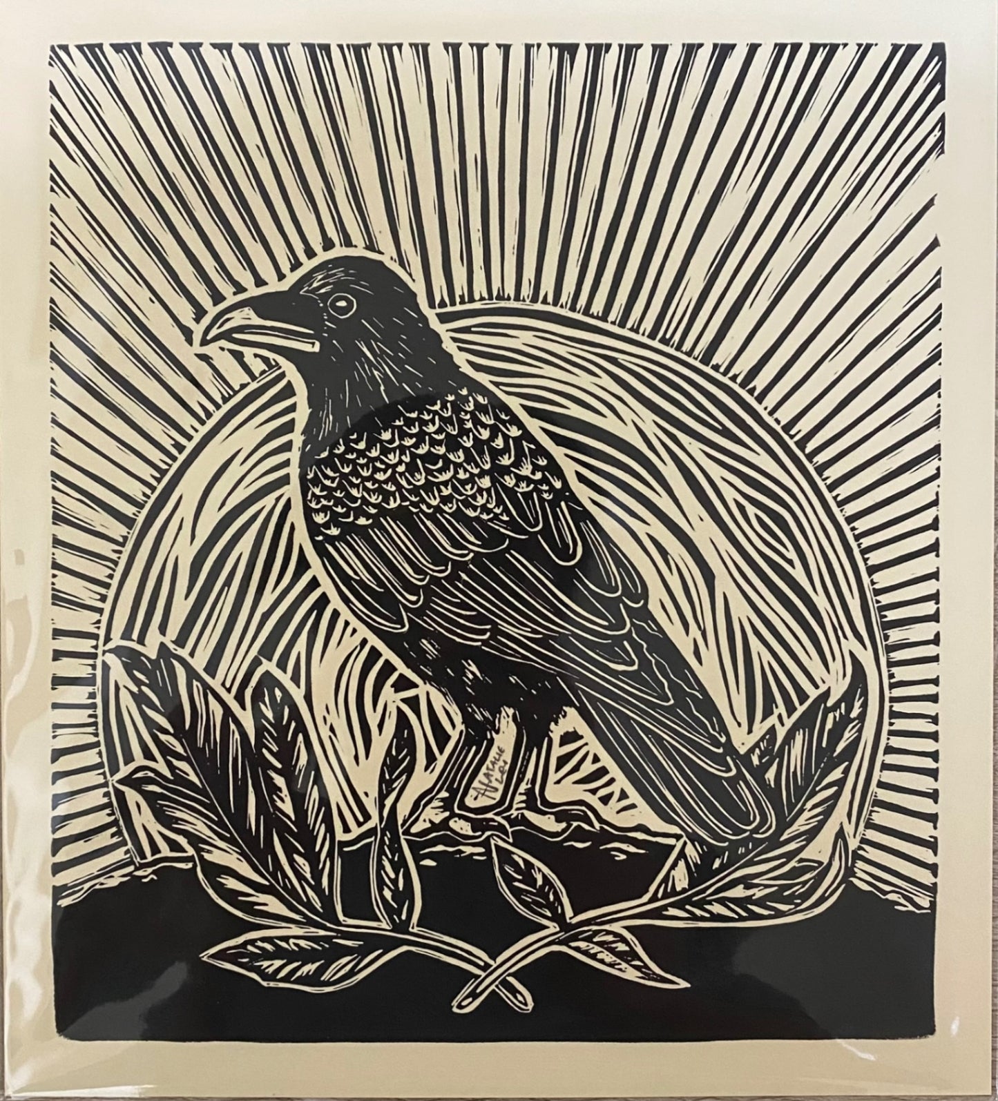 "Raven" Lino Print
