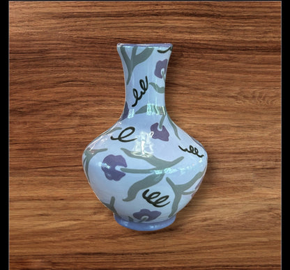 Purple Floral Greek Vase