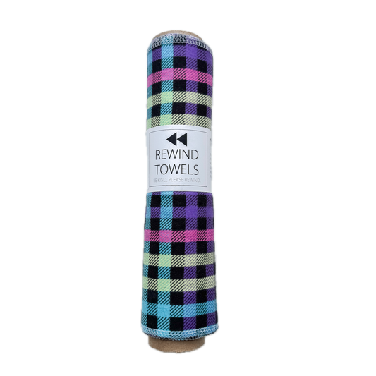 Rewind Towels (Large) - Rainbow Gingham 