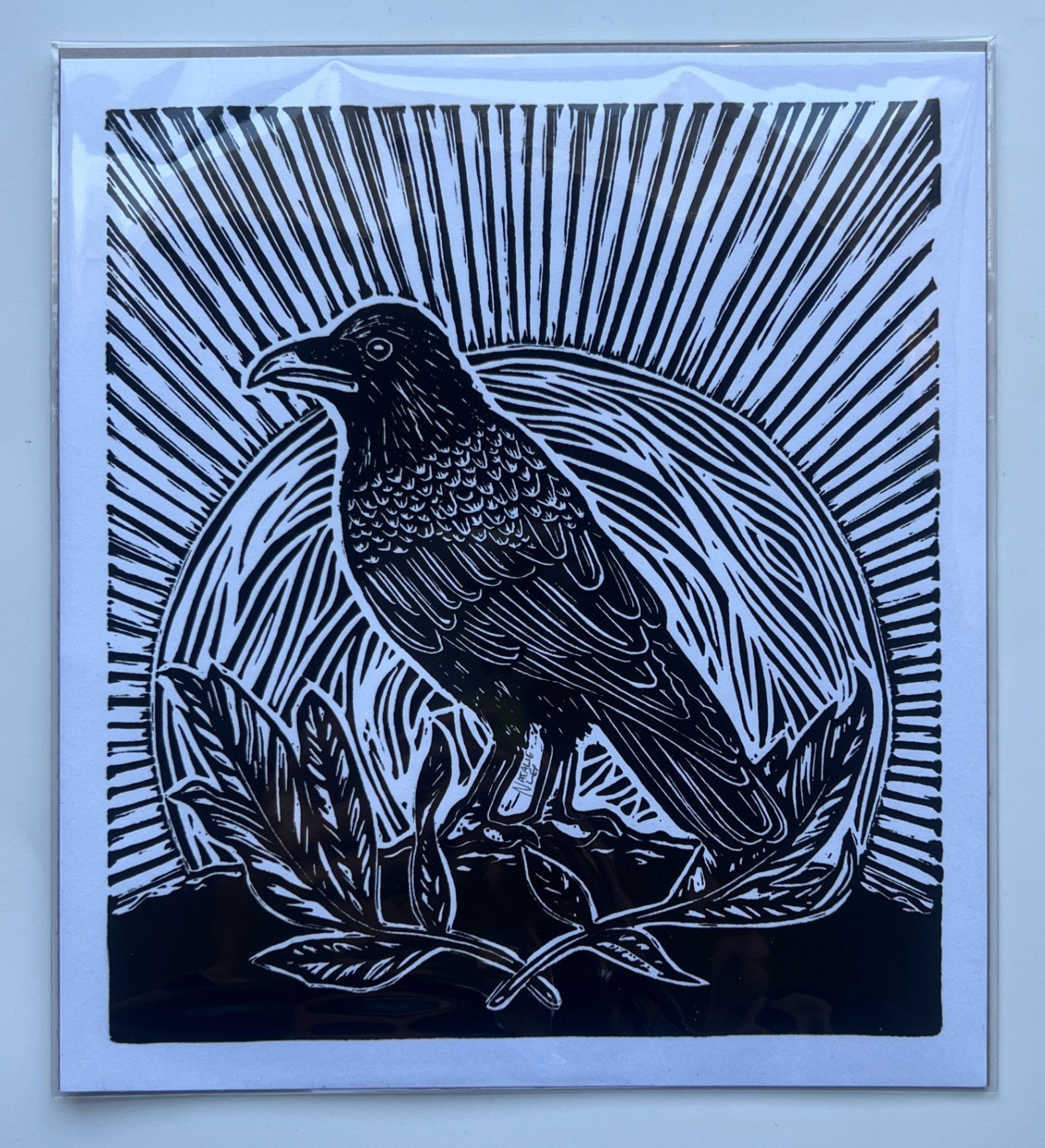 "Raven" Lino Print