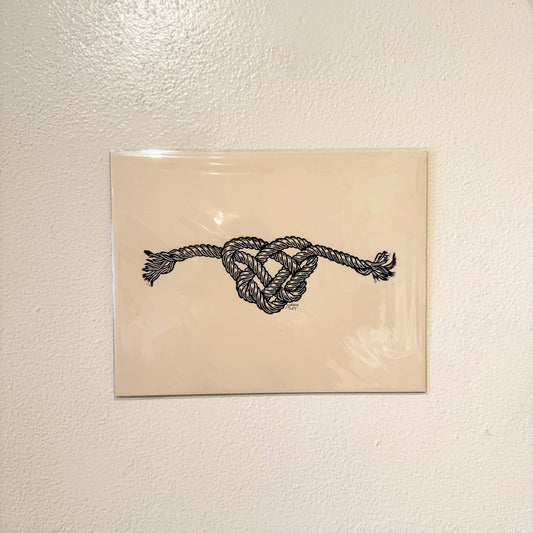 "Love Knot" 8.5 x 11 Black Ink on Cream