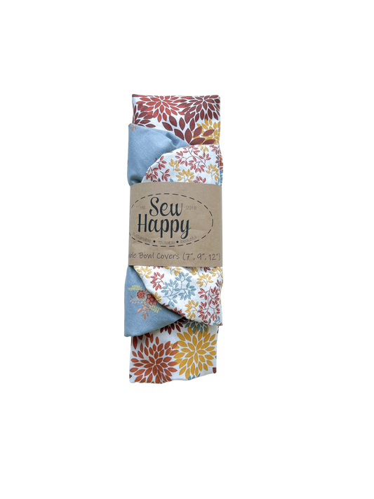 Set of 3 Reusable Bowl Covers - Autumn Florals 