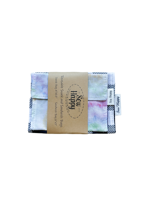 Reusable Snack and Sandwich Bags - Tie Dye