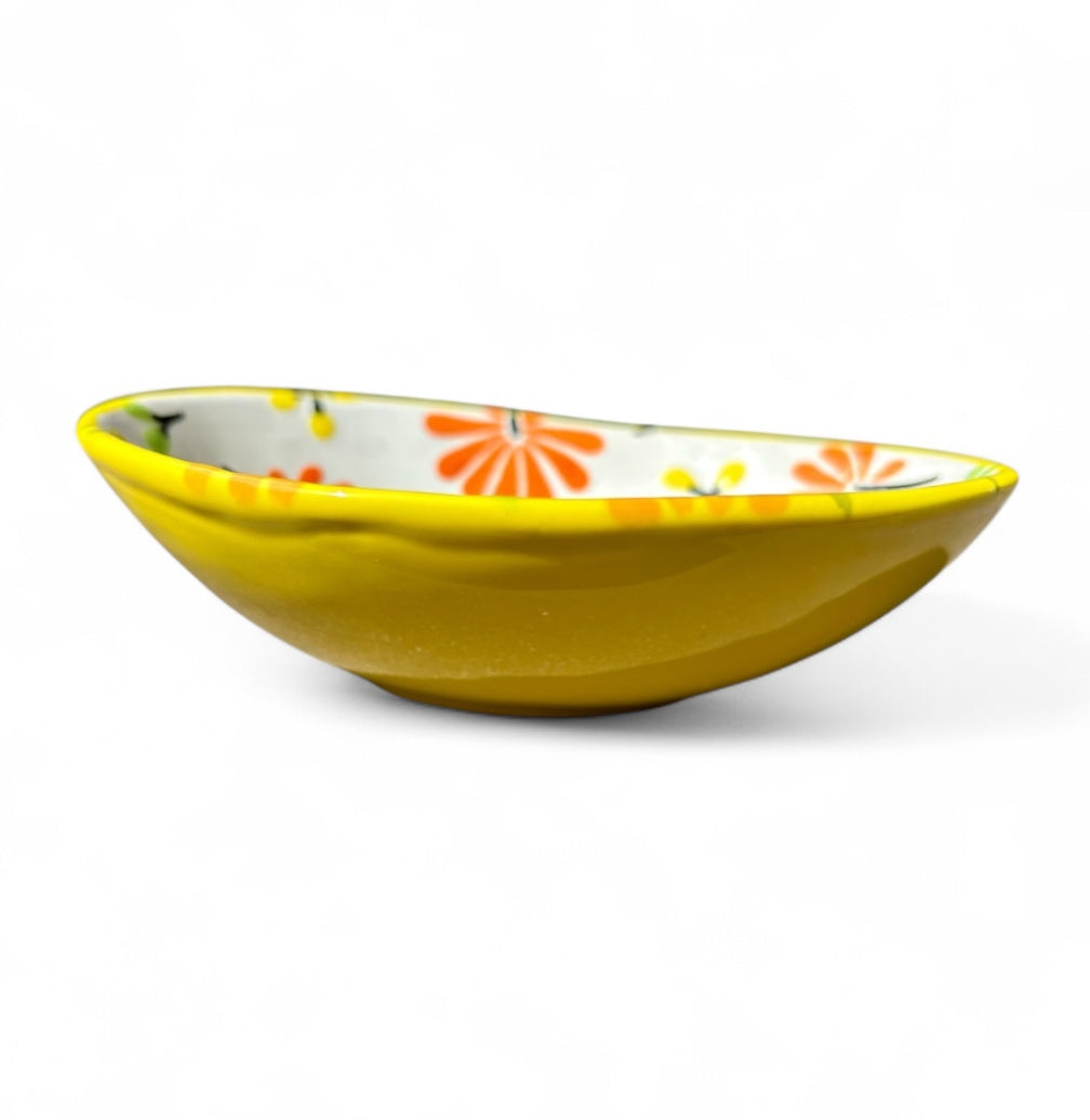 Oval Bowl - Yellow Florals