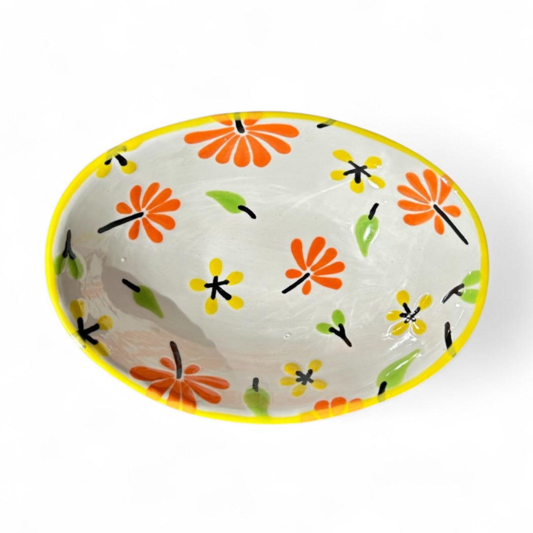 Oval Bowl - Yellow Florals