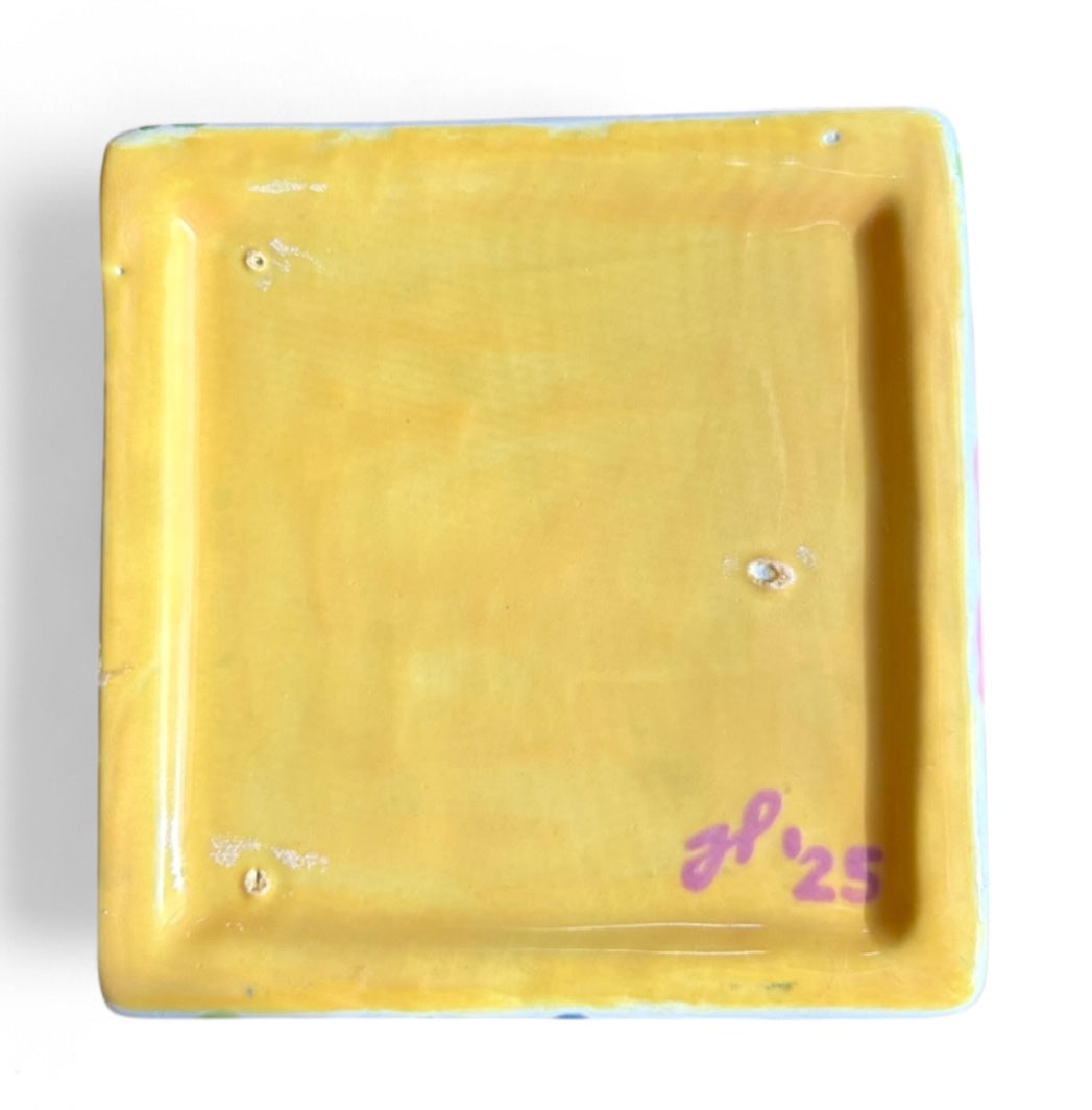 Square floral vase