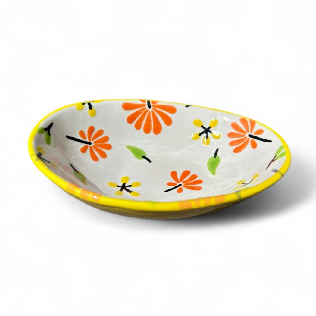 Oval Bowl - Yellow Florals