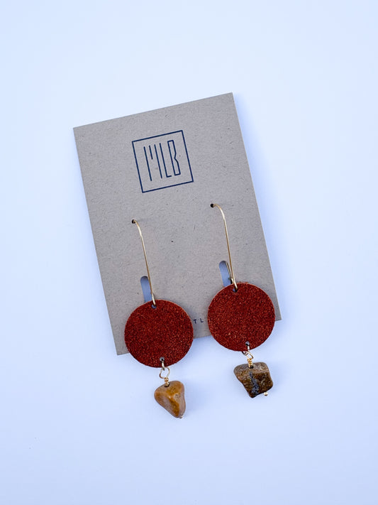 Natural Rock Hook Earrings