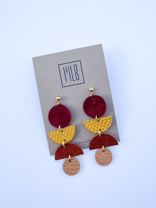 Autumn Geometric Stud Earrings