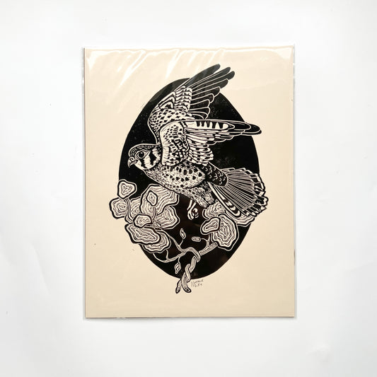 "Kestrel" 8.5 x 11 Black on Cream 