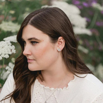 Climbing Rose Ear Jackets - Silver