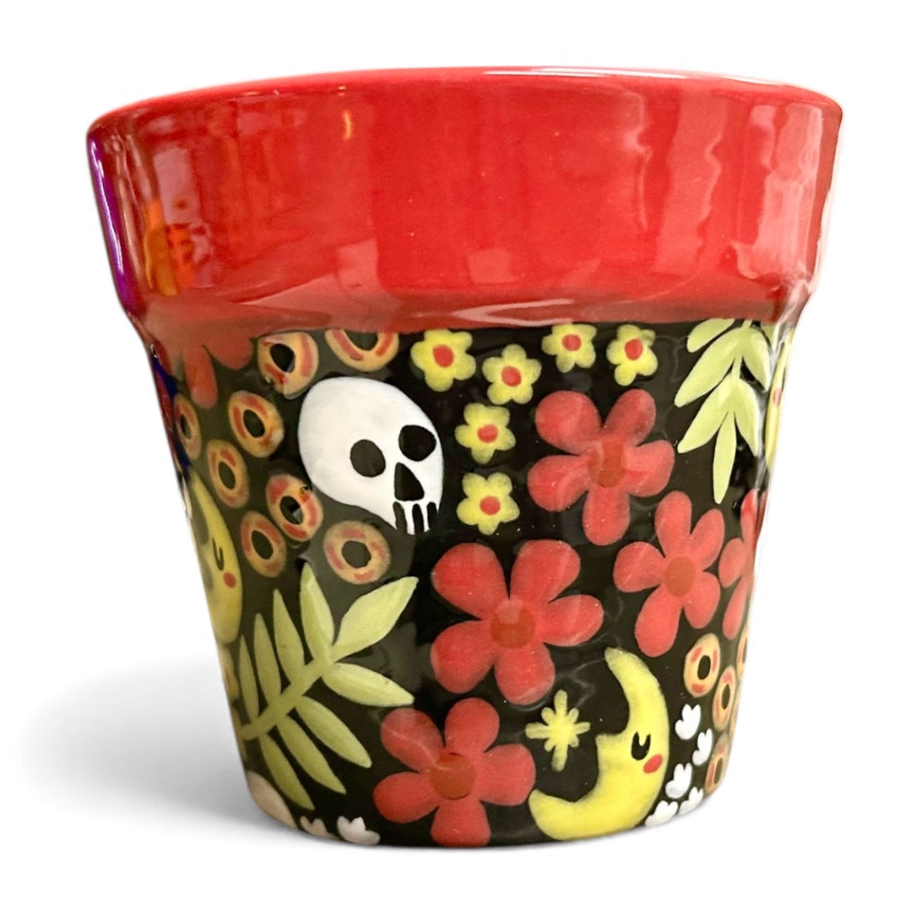 Flower Pot - Skull and Moon