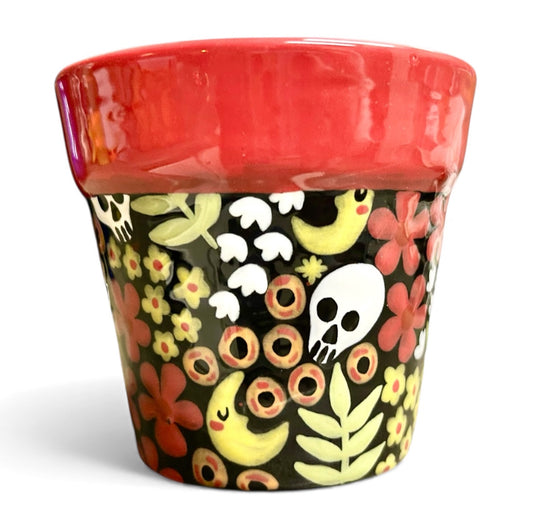 Flower Pot - Skull and Moon