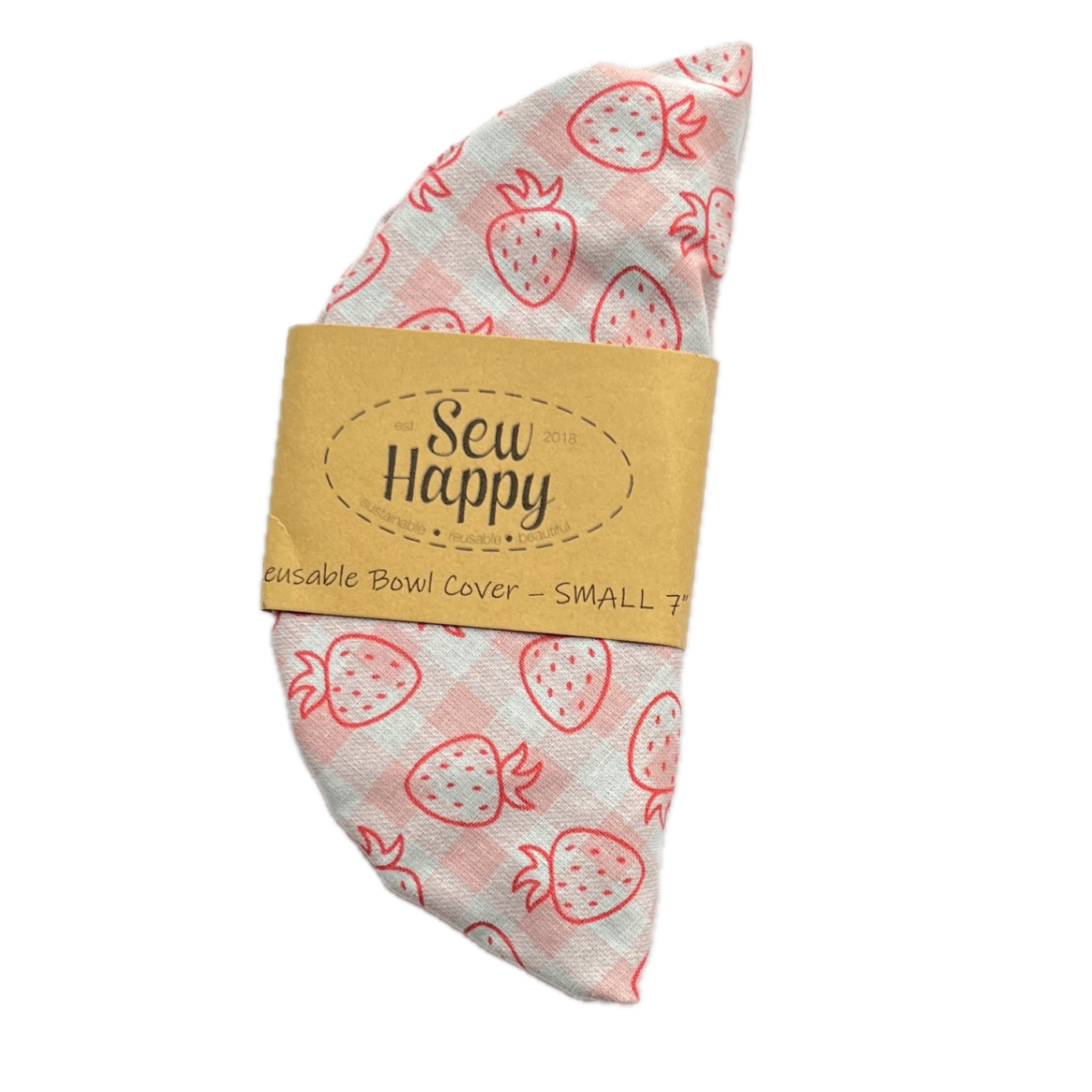 Small Reusable Bowl Cover - Strawberries