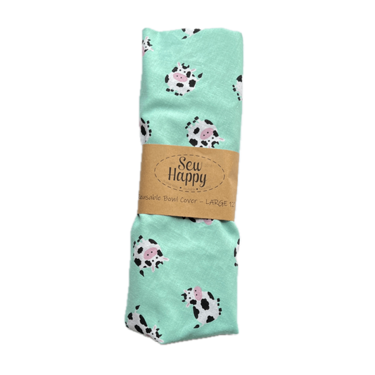 Large Reusable Bowl Cover - Cows