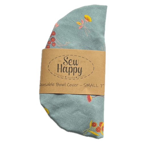 Small Reusable Bowl Cover - Blue Floral