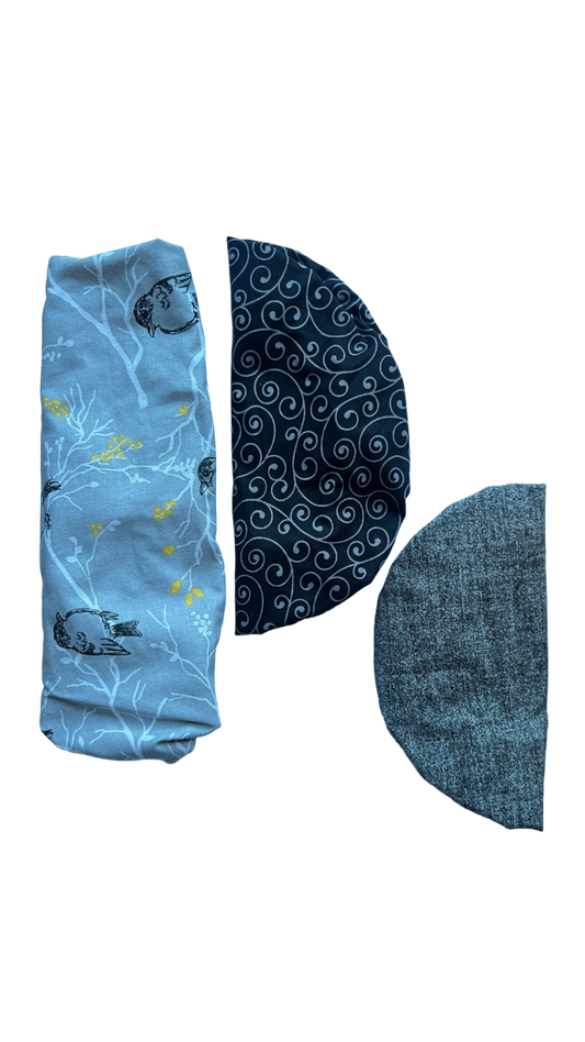 Set of 3 Bowl Covers - Birds & Swirls