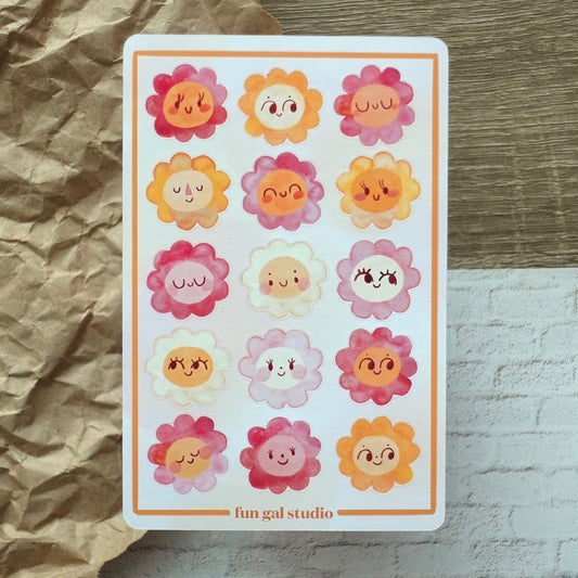Happy Flowers Sticker Sheet