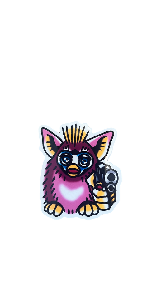 Furby With A Gun Sticker