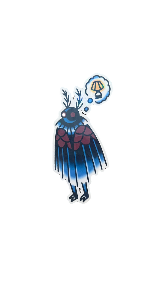 Mothman Pondering Lamp Sticker
