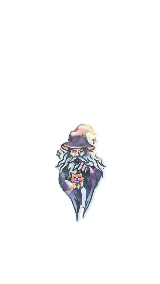 Wizard Petting Cat Sticker