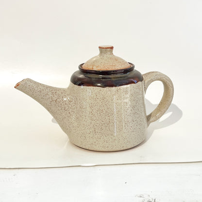 Ceramic Tea Pot - White and Brown 